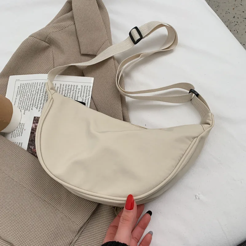 Nylon Crossbody Bag Women's  New Trendy Dumpling Bag Lightweight Small Shoulder Bag Underarm Bag Simple Canvas Bag