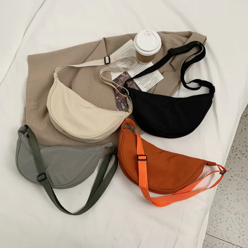 Nylon Crossbody Bag Women's  New Trendy Dumpling Bag Lightweight Small Shoulder Bag Underarm Bag Simple Canvas Bag