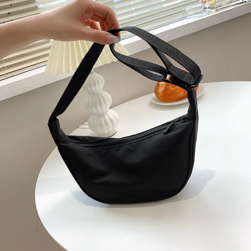 Nylon Crossbody Bag Women's  New Trendy Dumpling Bag Lightweight Small Shoulder Bag Underarm Bag Simple Canvas Bag