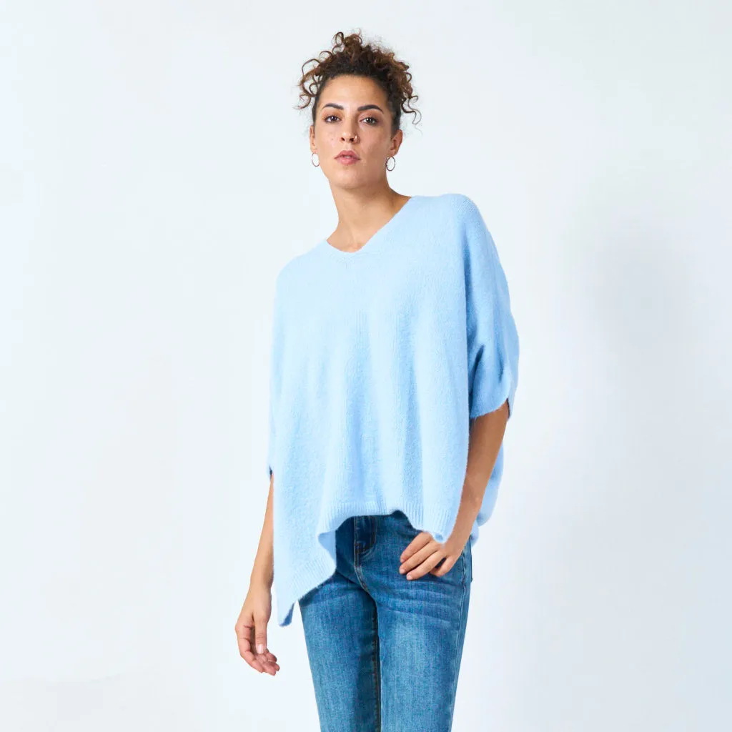 Oversized v-neck pullover wholesale