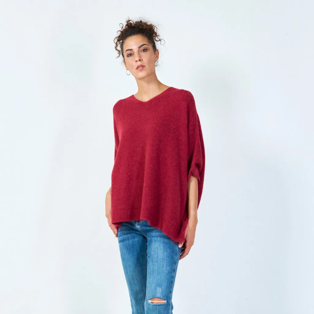 Oversized v-neck pullover wholesale