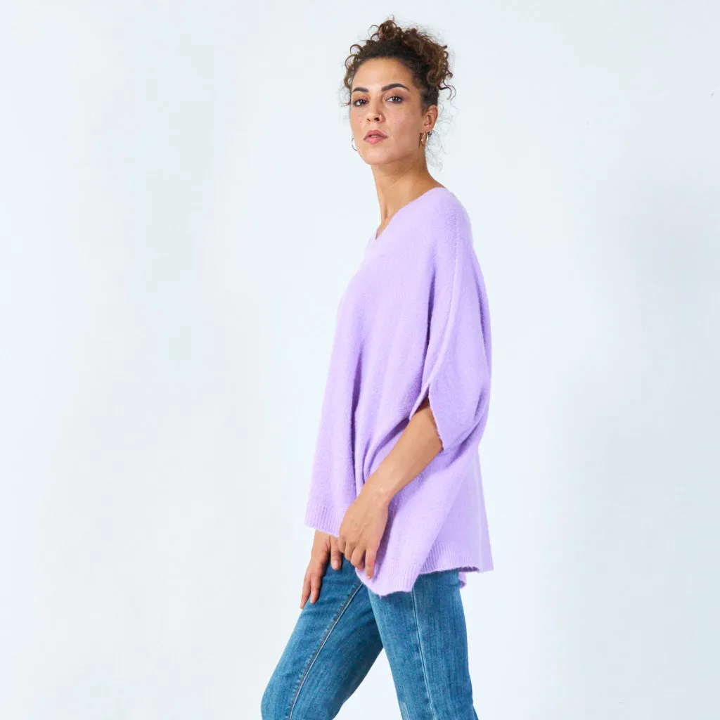 Oversized v-neck pullover wholesale