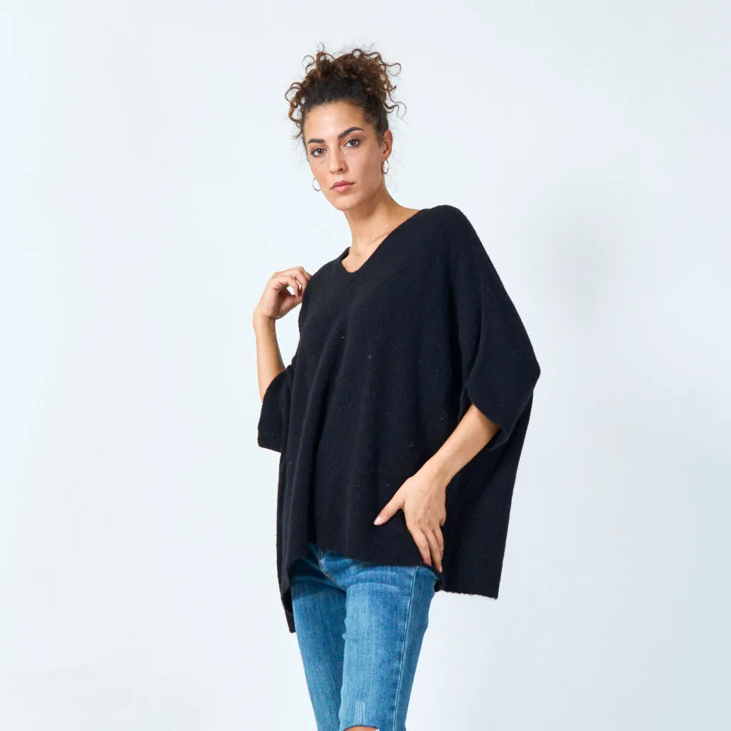 Oversized v-neck pullover wholesale