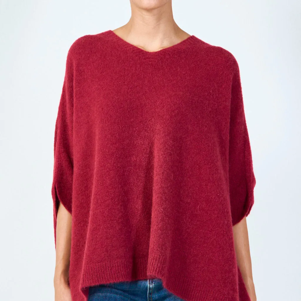 Oversized v-neck pullover wholesale