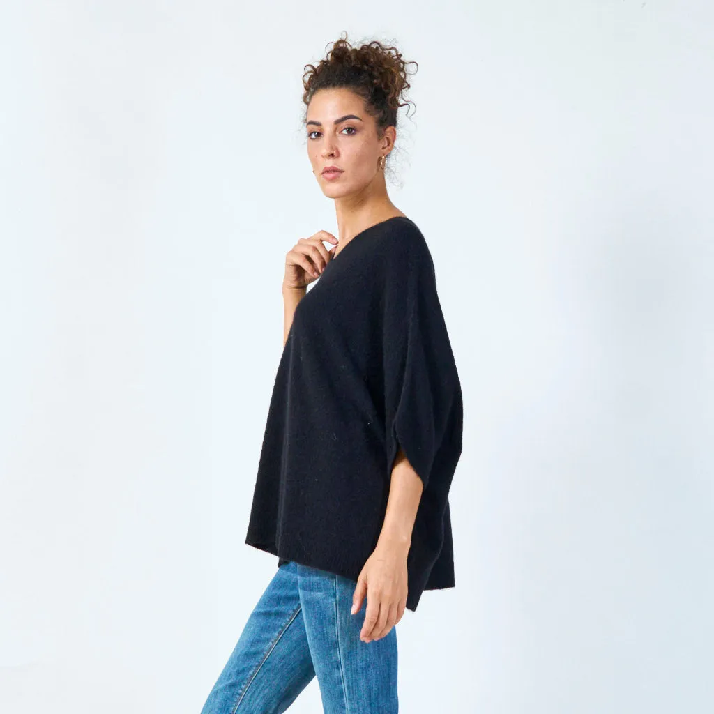 Oversized v-neck pullover wholesale