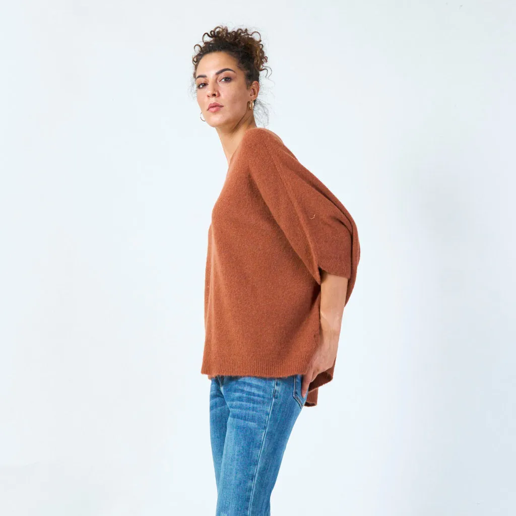 Oversized v-neck pullover wholesale