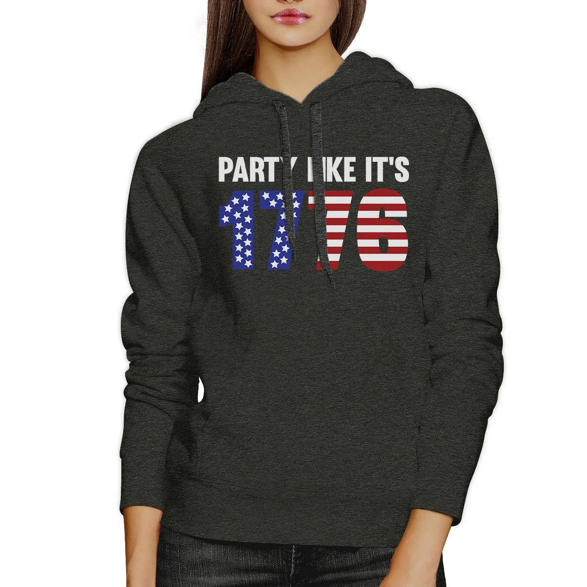 Party Like It's 1776 Unisex Gray Gift Hoodie For Independence Day