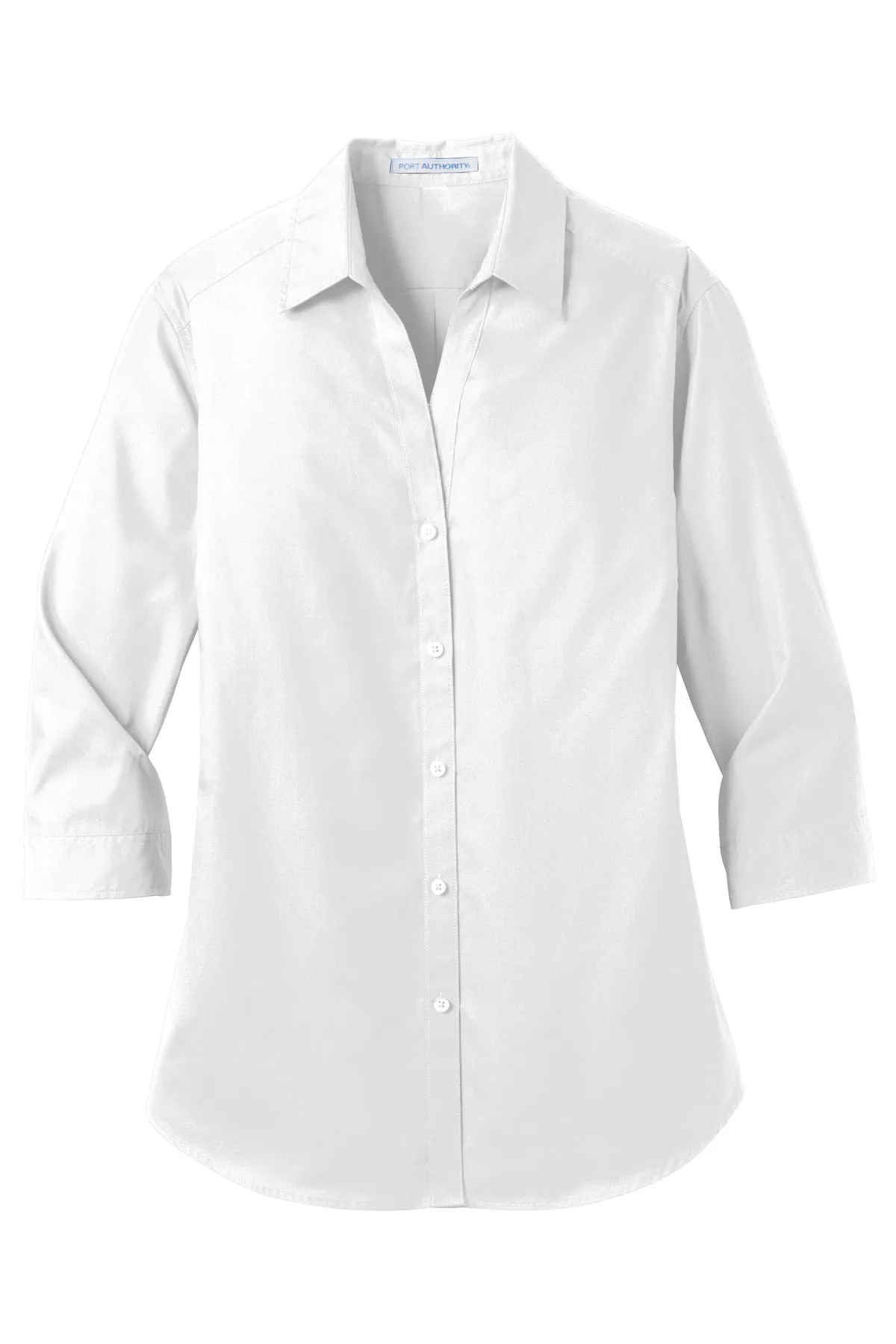 Port Authority Ladies 3/4-Sleeve Carefree Poplin Shirt. LW102