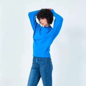 Ribbed crew neck sweater with relaxed fit wholesale