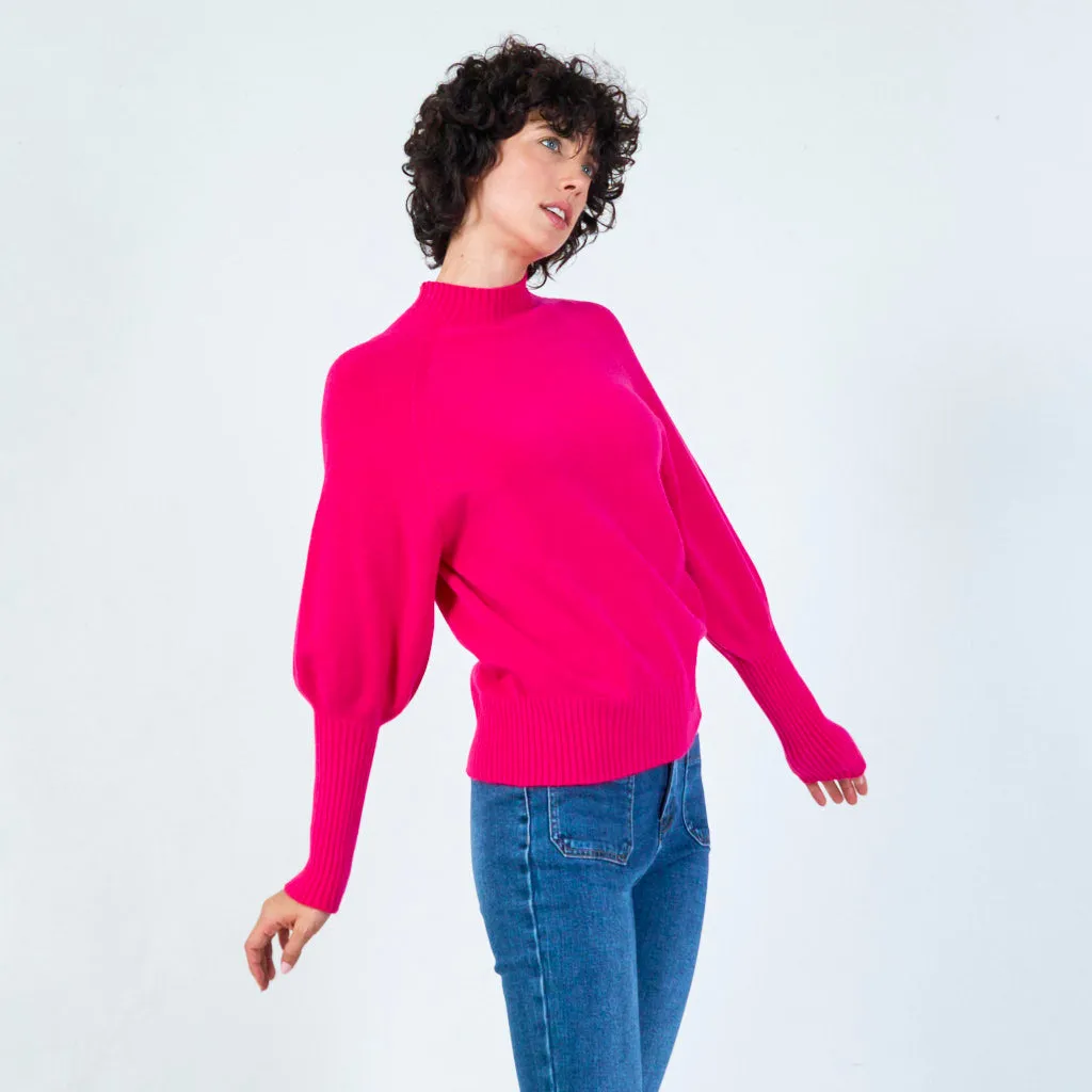 Ribbed crew neck sweater with relaxed fit wholesale