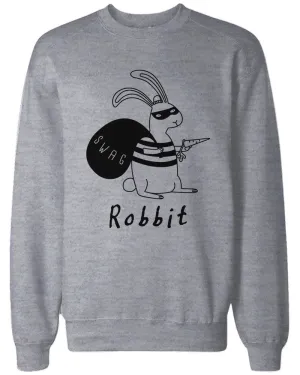 Robbit Funny Christmas Grey Sweatshirt Great Gift Idea for Holiday