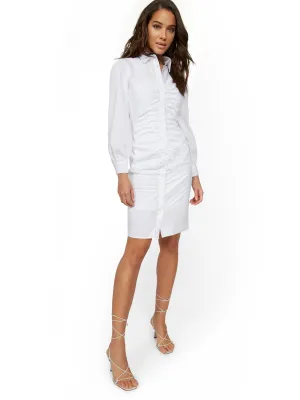 Shirred Shirtdress