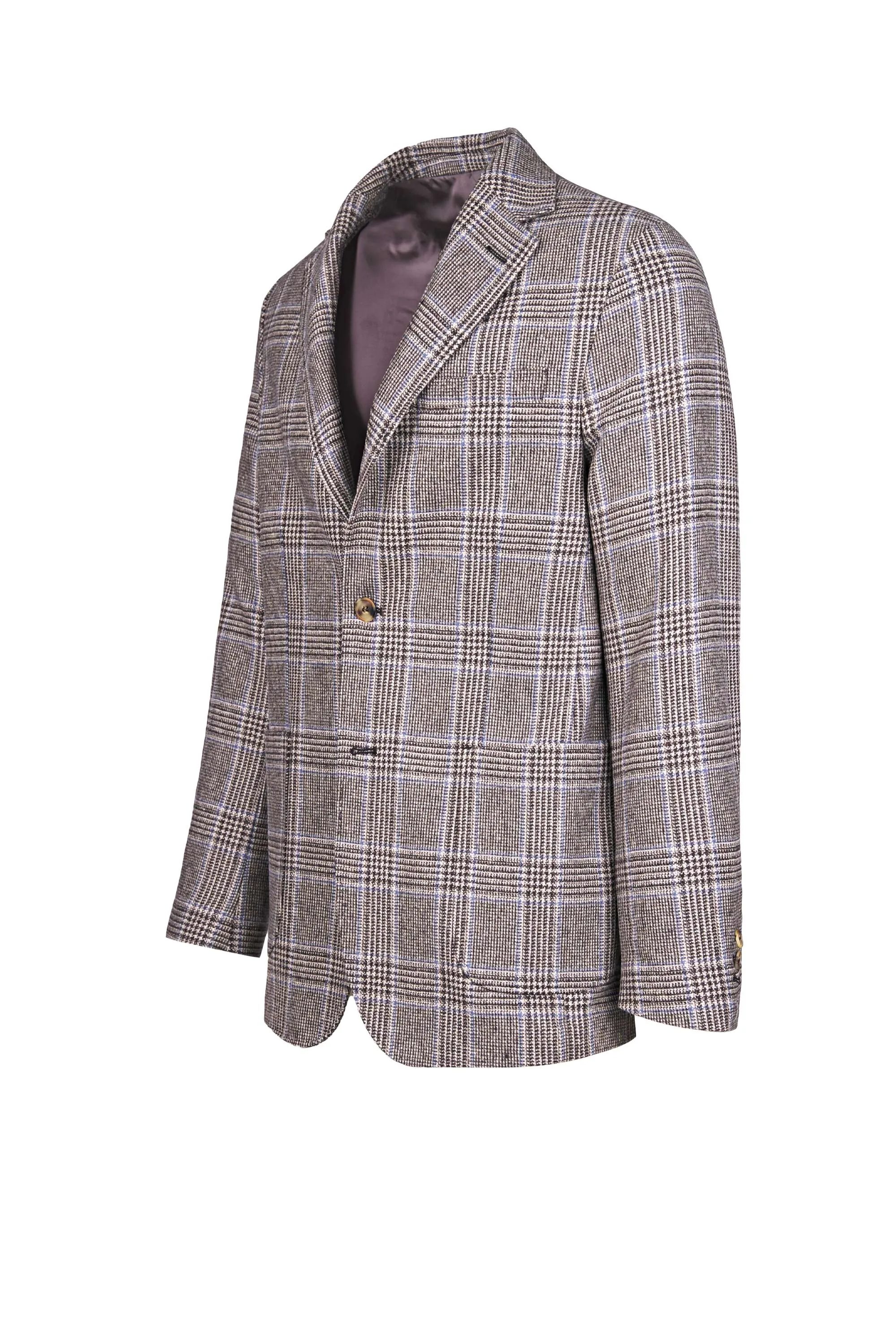 Singlebreasted Check Pattern Virgin Wool Jacket