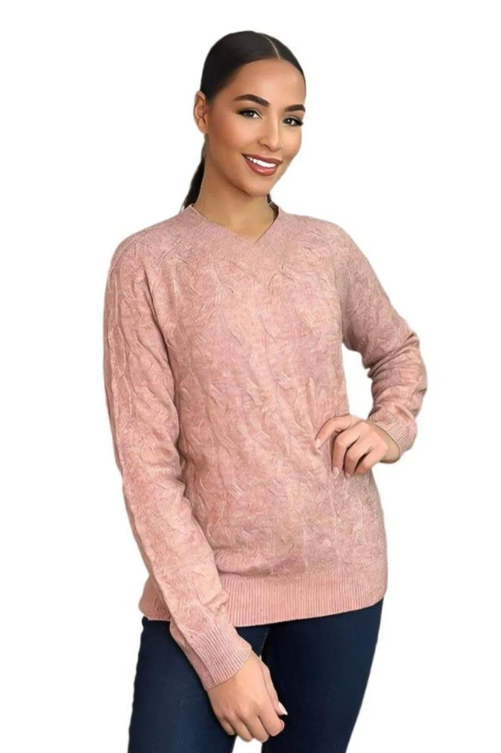 Soft Braid Knit Fisherman Style Pullover