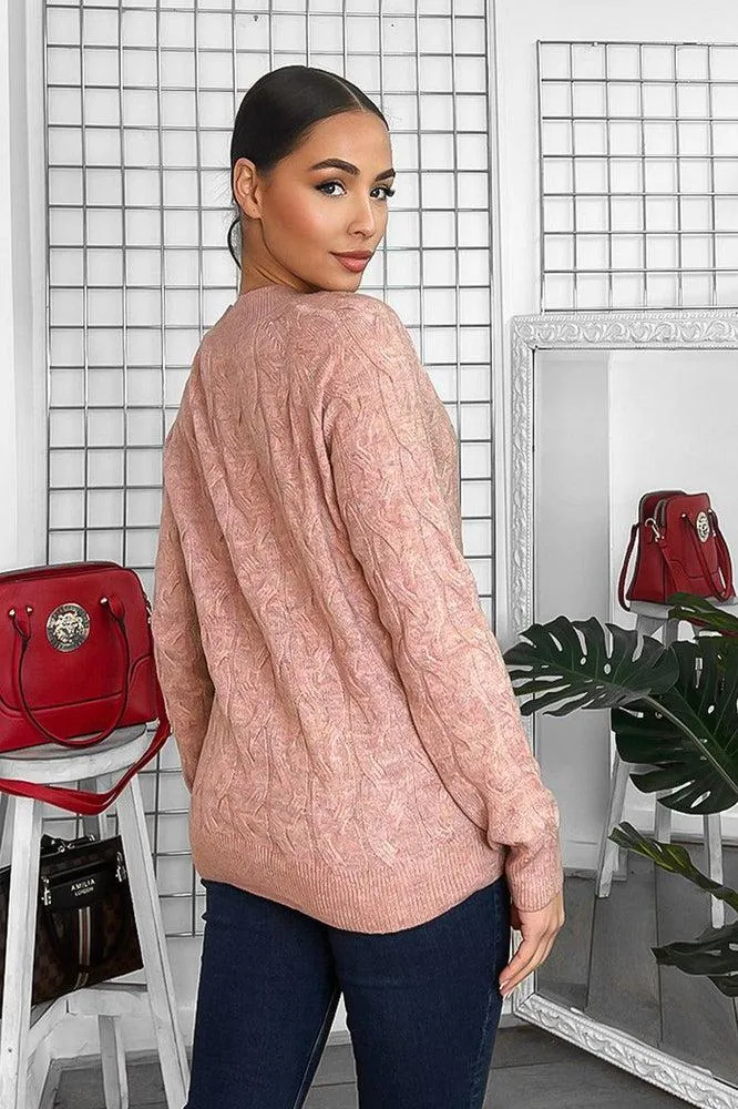 Soft Braid Knit Fisherman Style Pullover