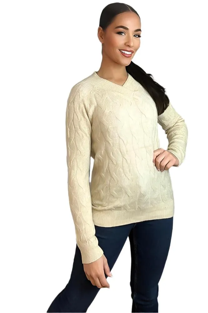 Soft Braid Knit Fisherman Style Pullover