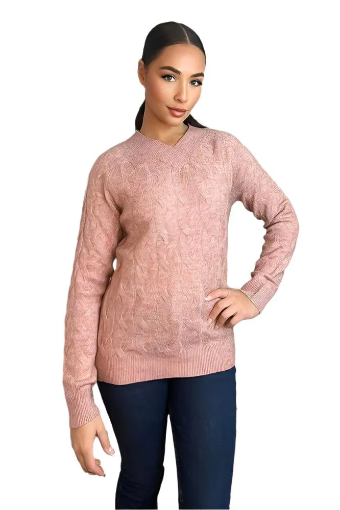 Soft Braid Knit Fisherman Style Pullover