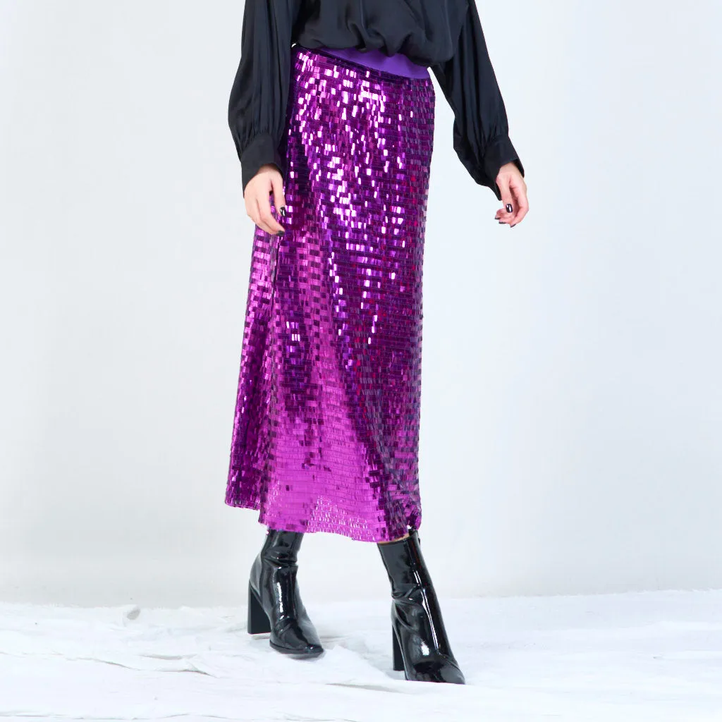 Sparkling sequin midi skirt wholesale