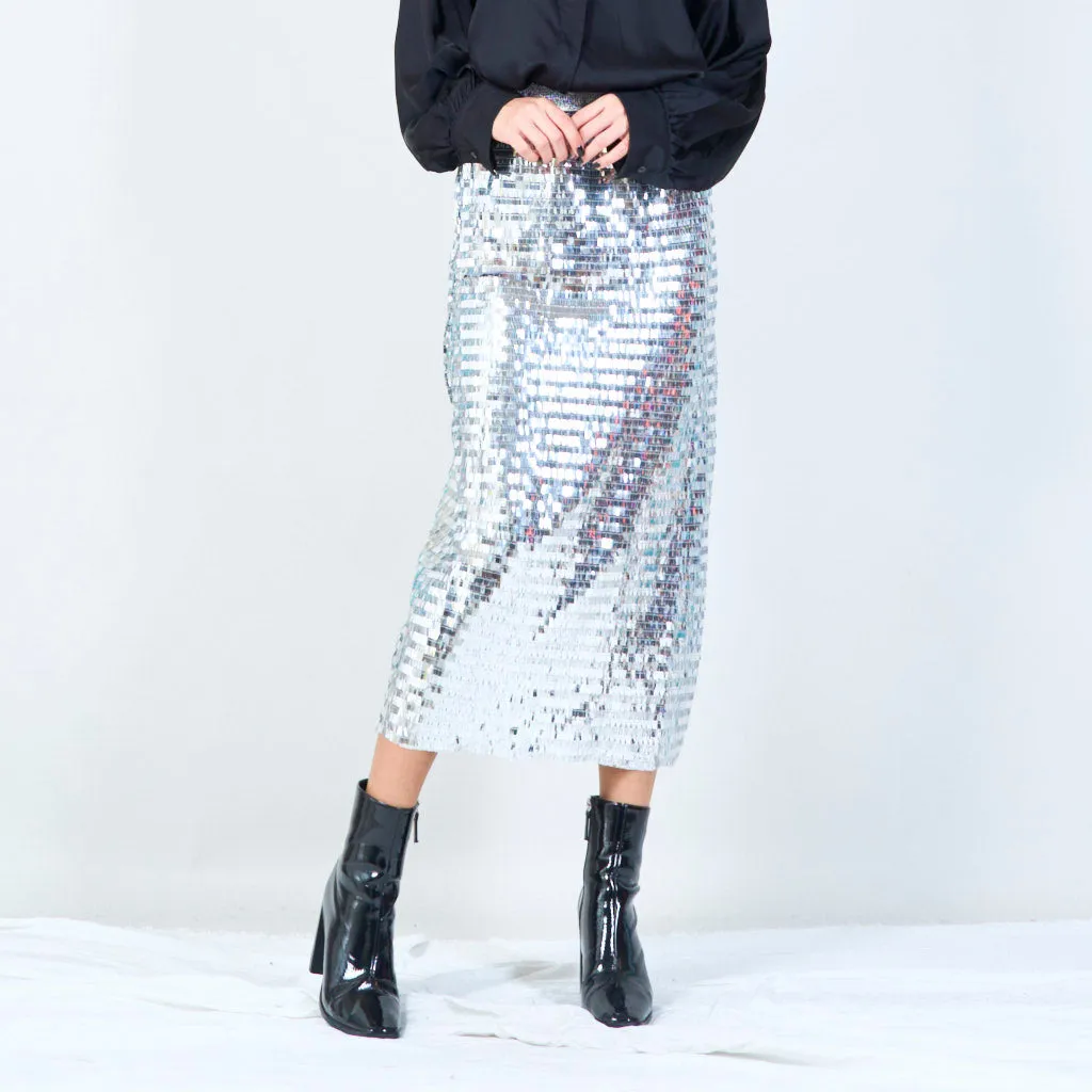 Sparkling sequin midi skirt wholesale