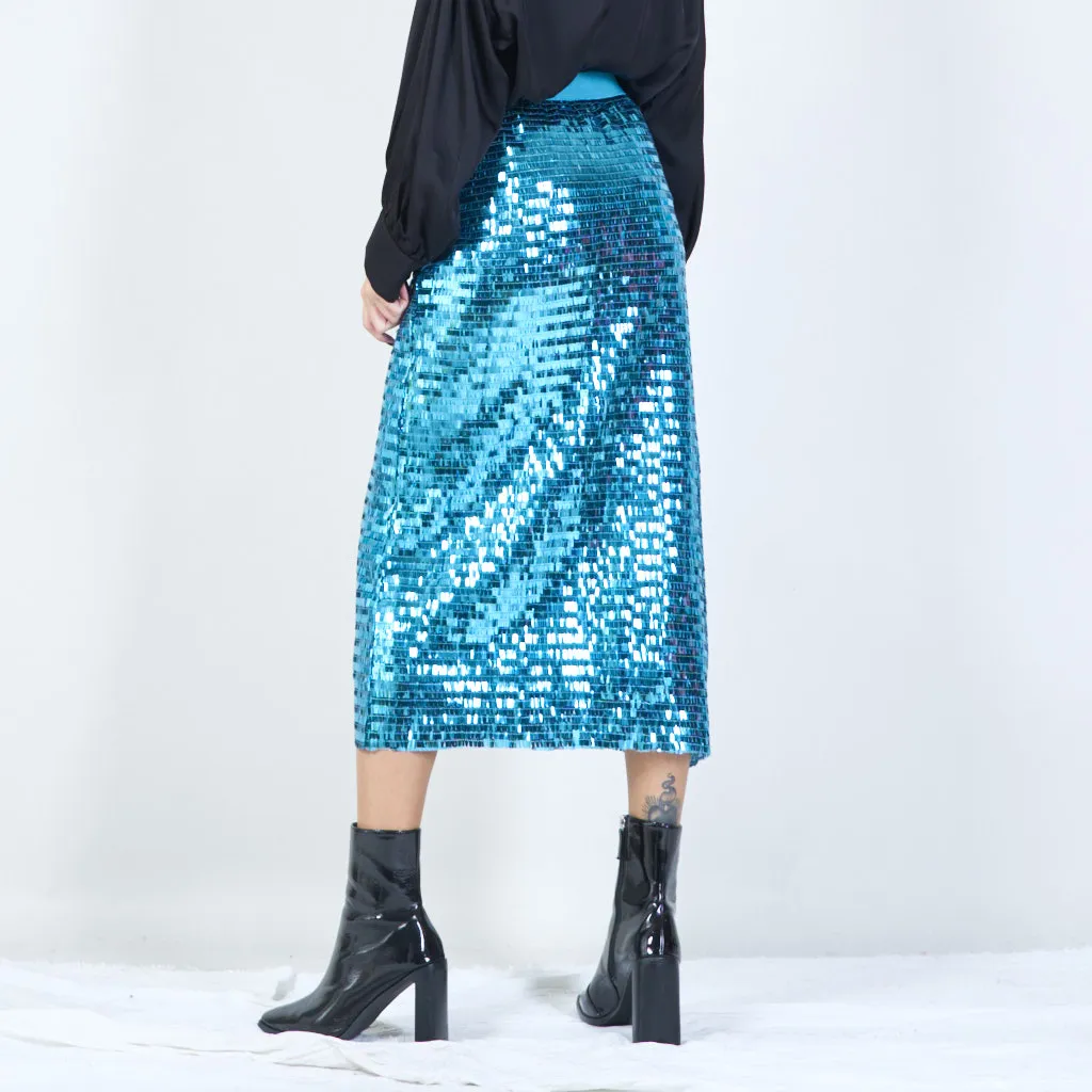 Sparkling sequin midi skirt wholesale