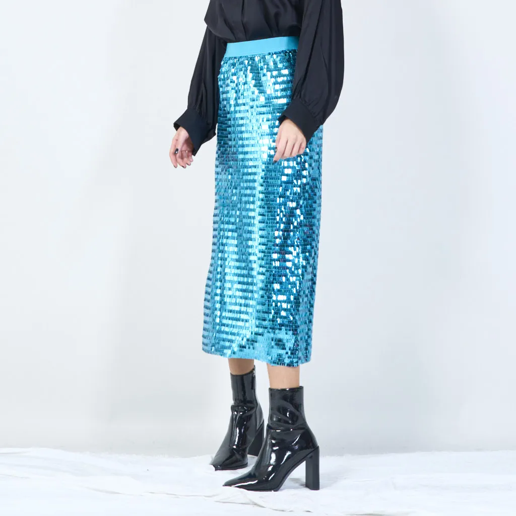 Sparkling sequin midi skirt wholesale