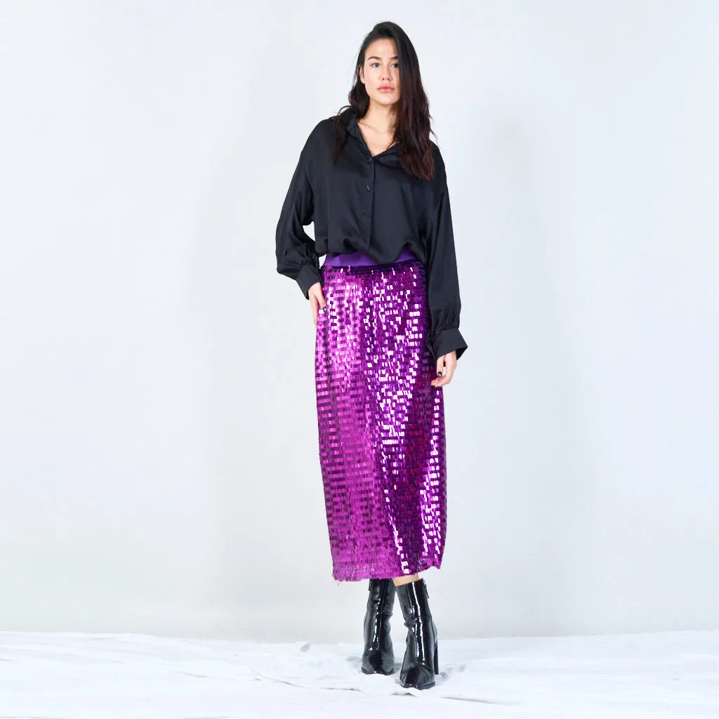 Sparkling sequin midi skirt wholesale