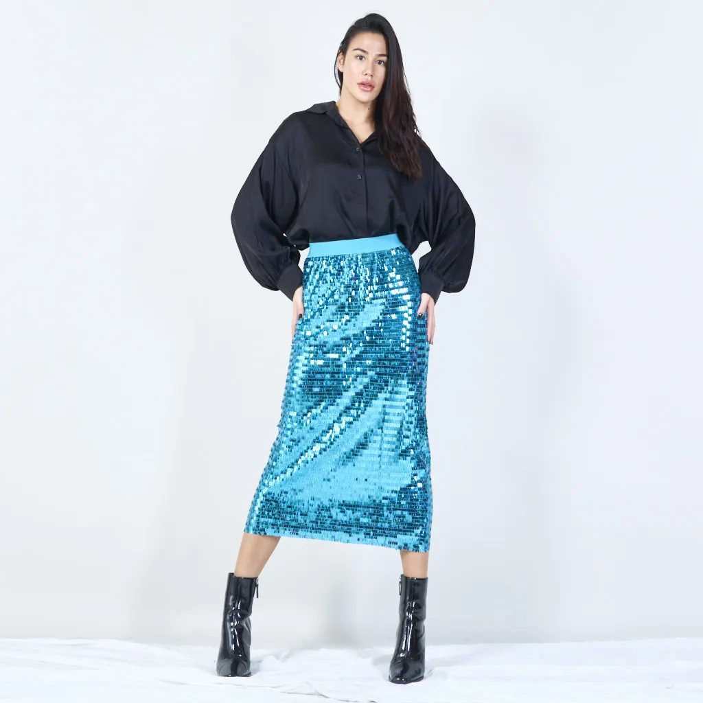 Sparkling sequin midi skirt wholesale