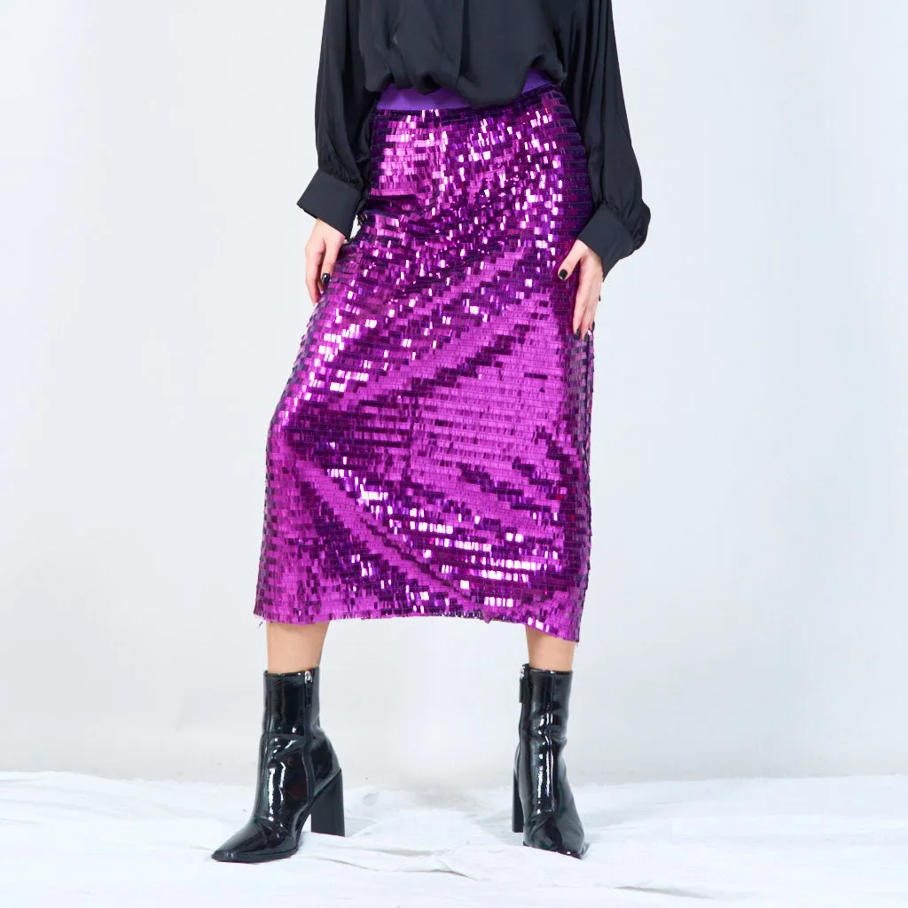 Sparkling sequin midi skirt wholesale