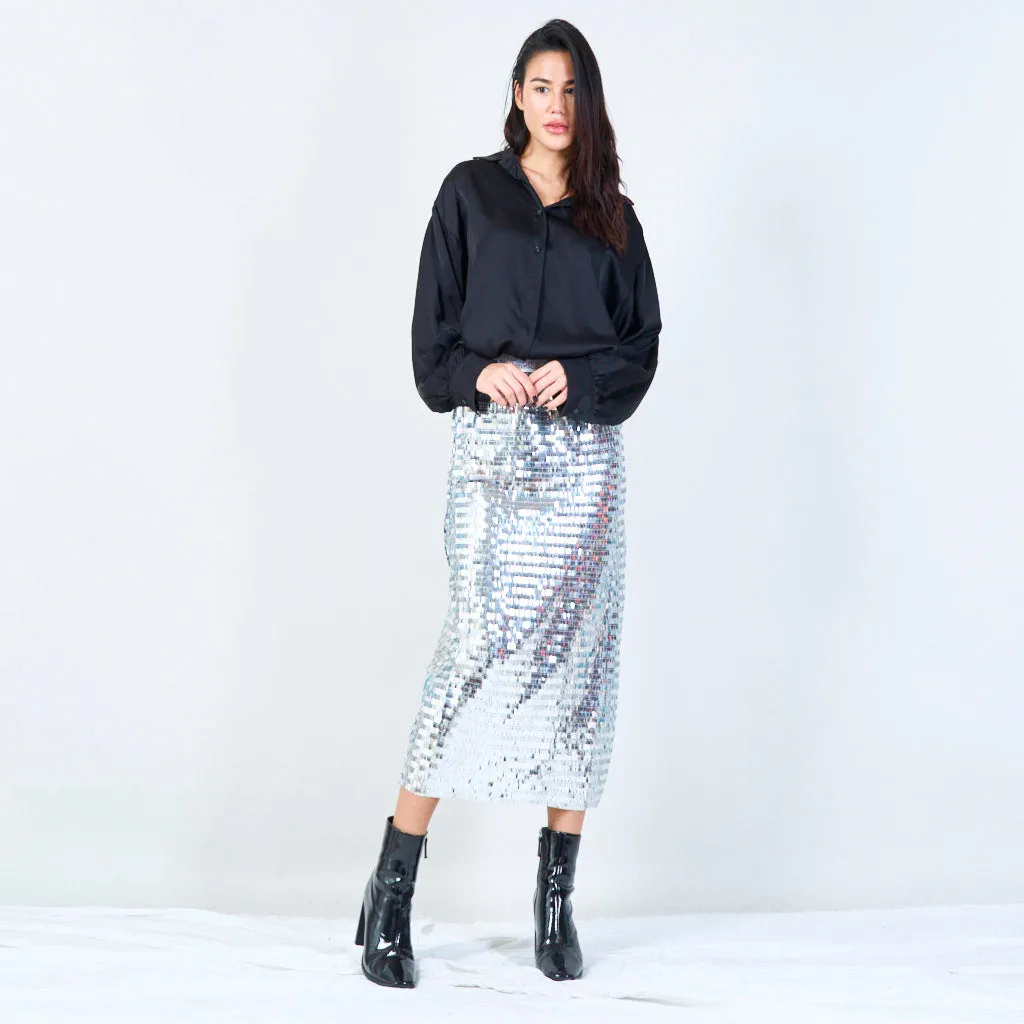 Sparkling sequin midi skirt wholesale