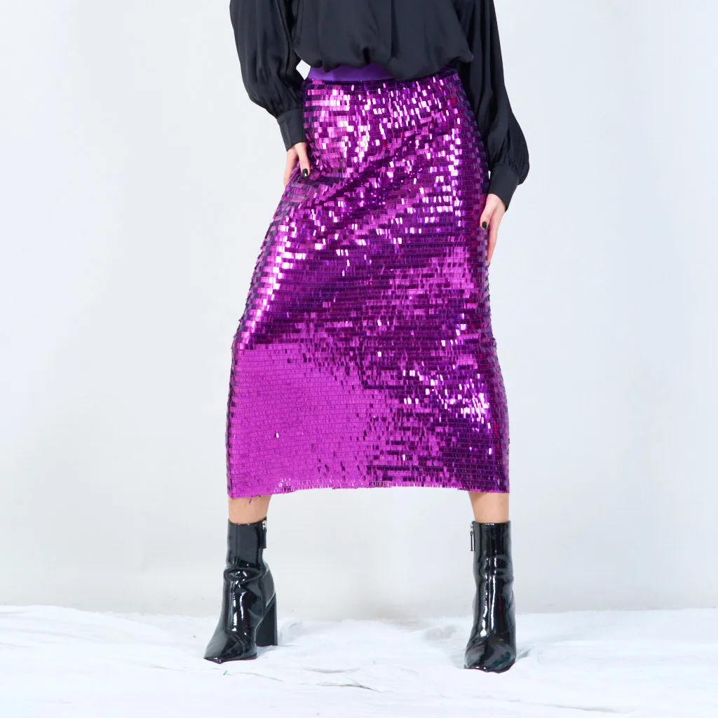 Sparkling sequin midi skirt wholesale