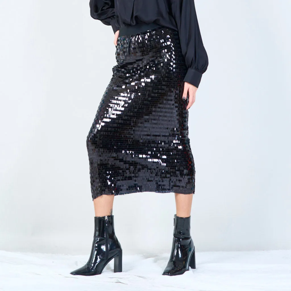 Sparkling sequin midi skirt wholesale