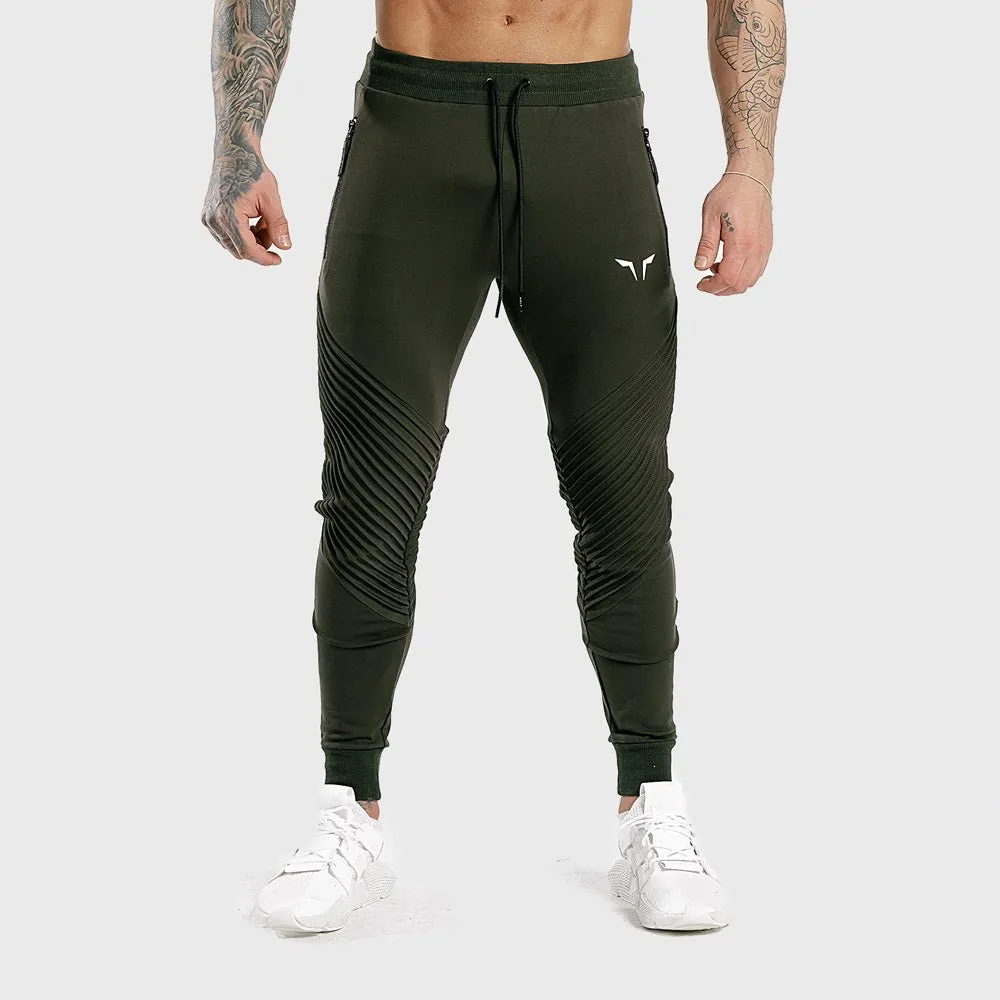 Statement Ribbed Joggers- Olive