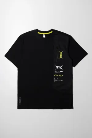 Styled T-Shirt Zip Black