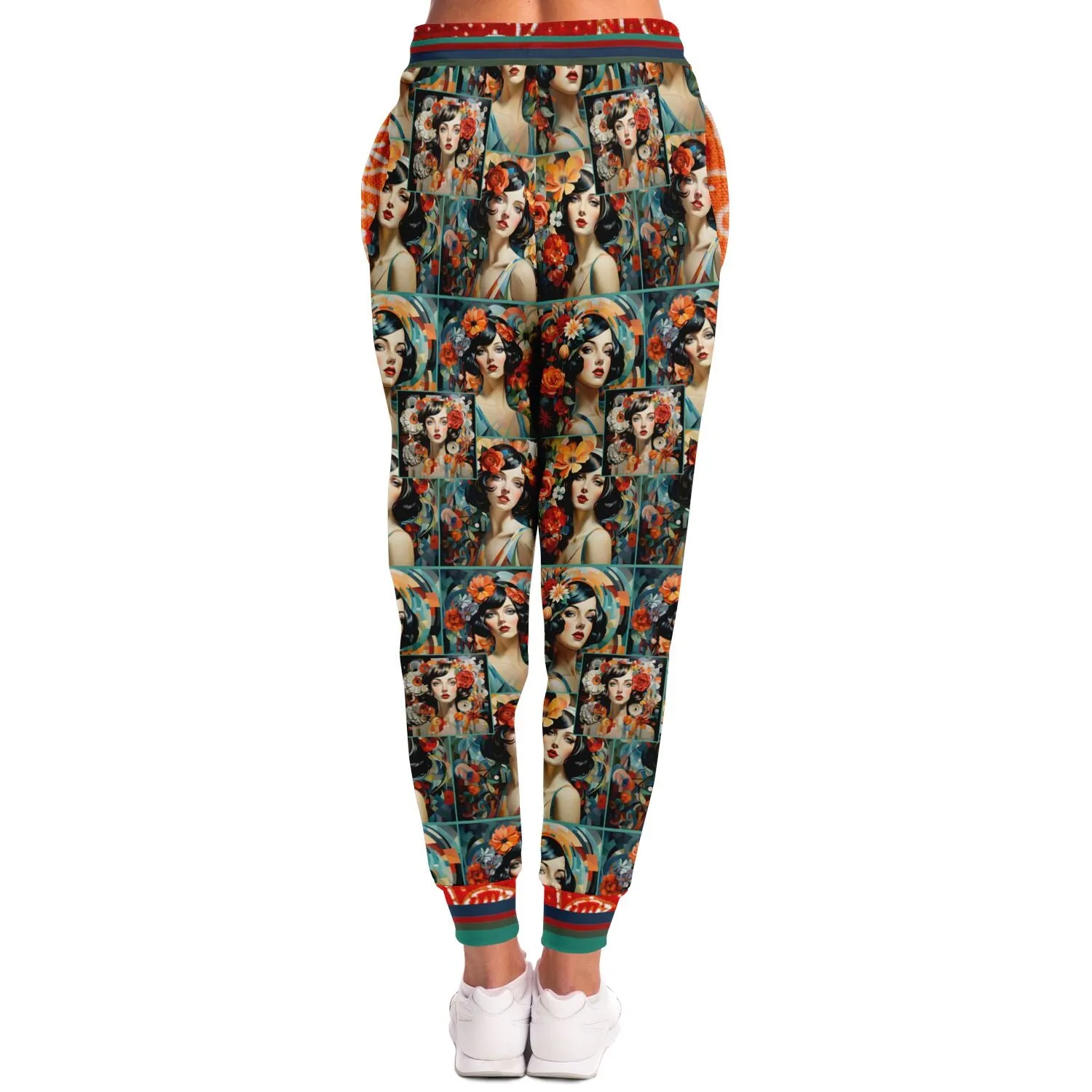 Sweet Clementine Art Deco Girl Panoramic Eco-Poly Unisex Joggers