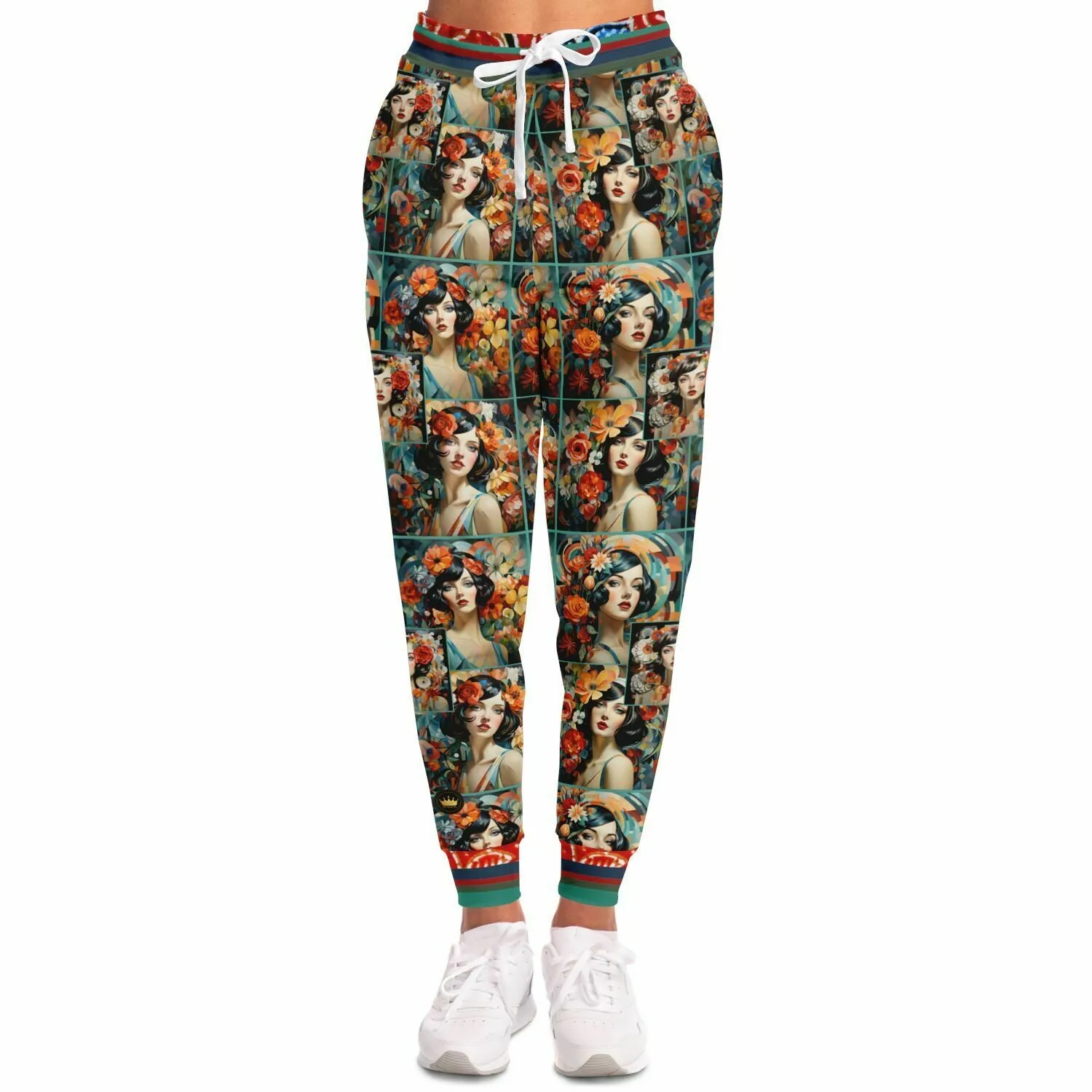 Sweet Clementine Art Deco Girl Panoramic Eco-Poly Unisex Joggers