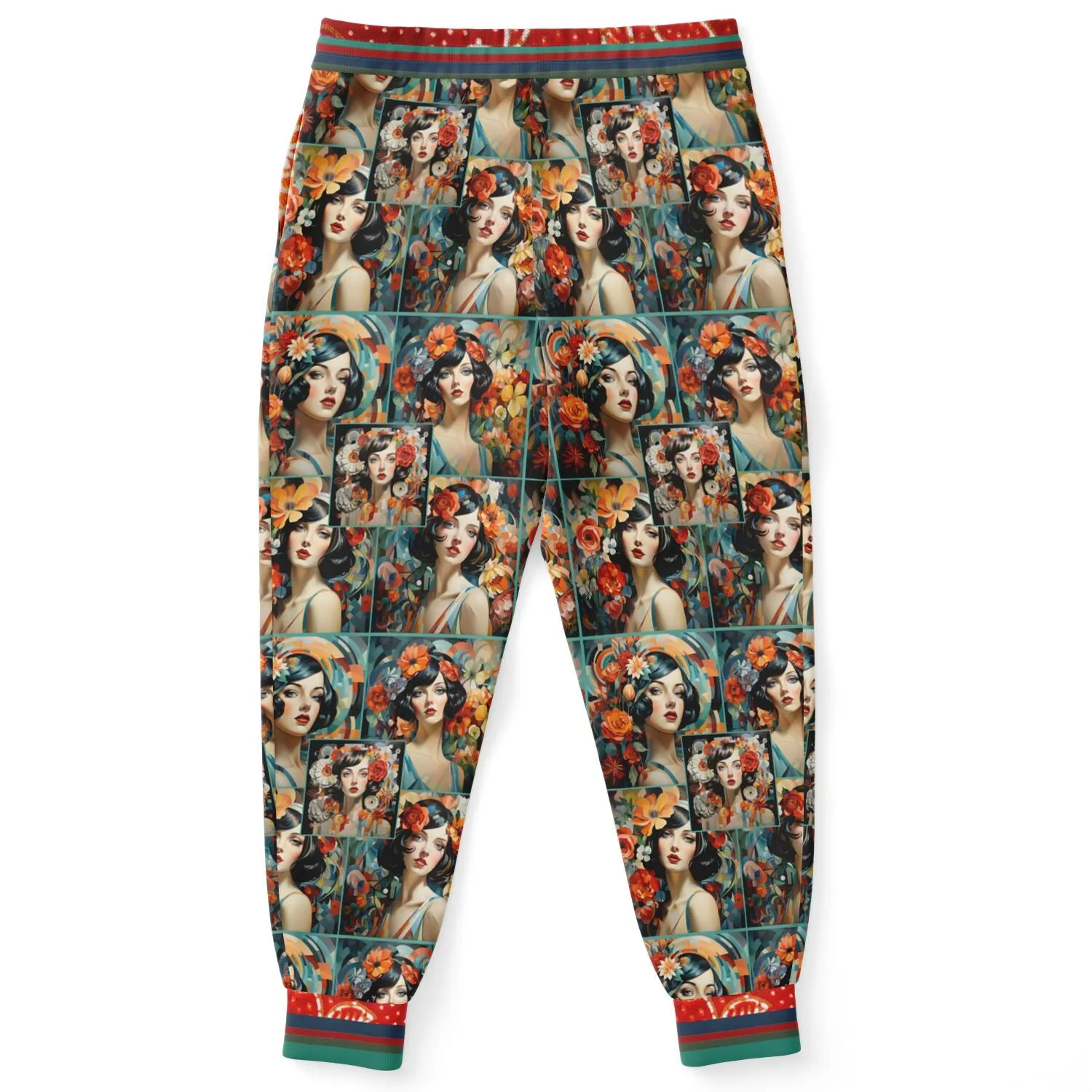 Sweet Clementine Art Deco Girl Panoramic Eco-Poly Unisex Joggers