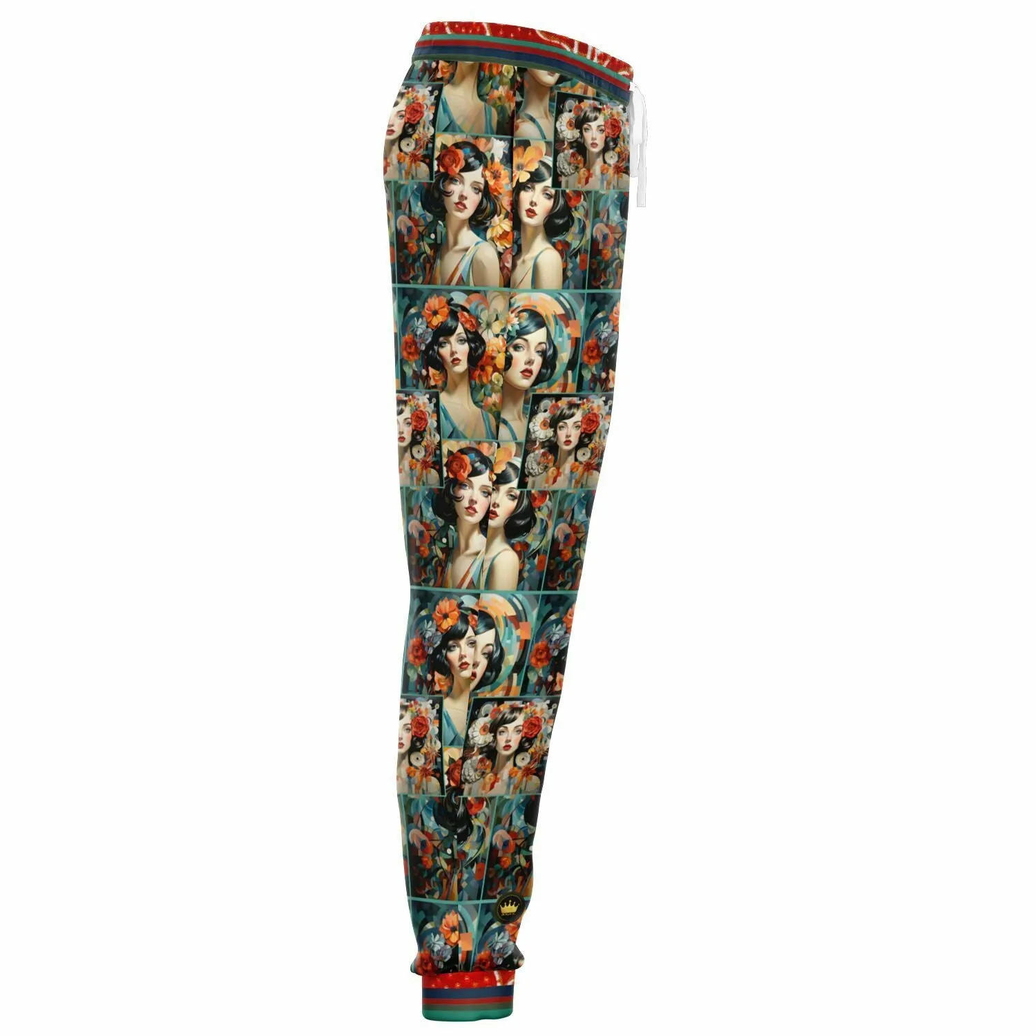 Sweet Clementine Art Deco Girl Panoramic Eco-Poly Unisex Joggers