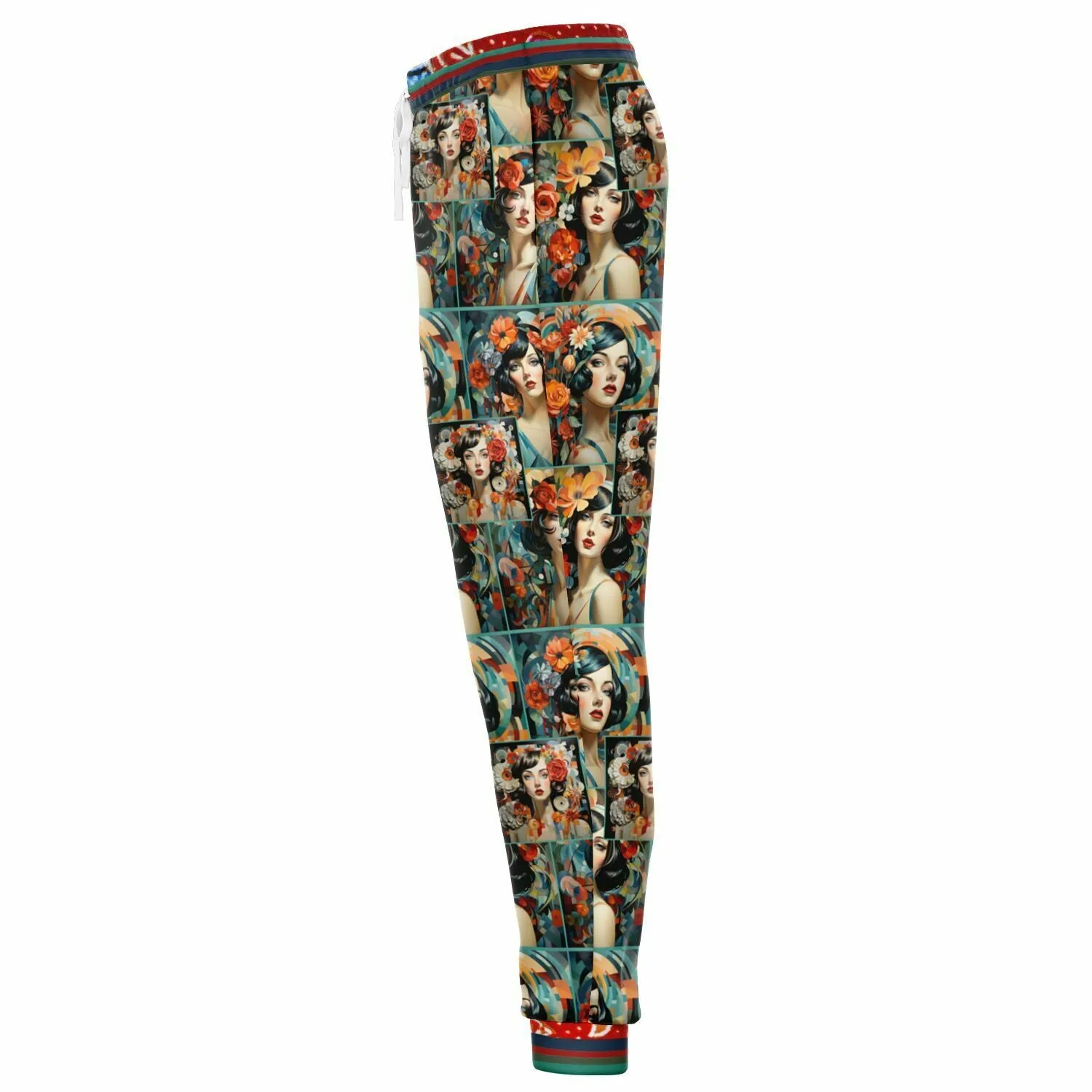 Sweet Clementine Art Deco Girl Panoramic Eco-Poly Unisex Joggers