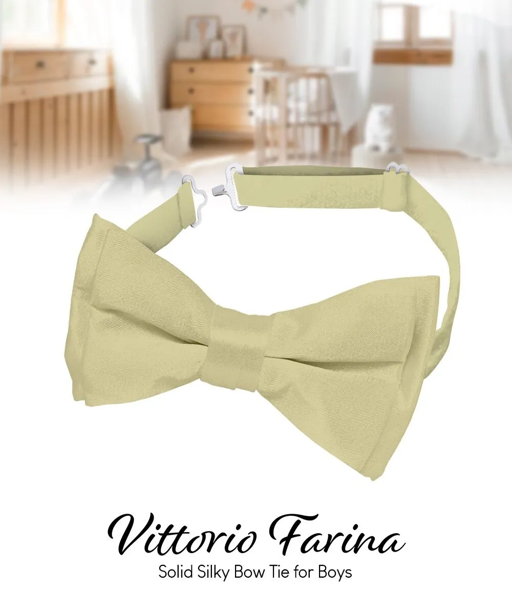 Vittorio Farina Boy's Pretied Solid Silky Satin Bow Tie