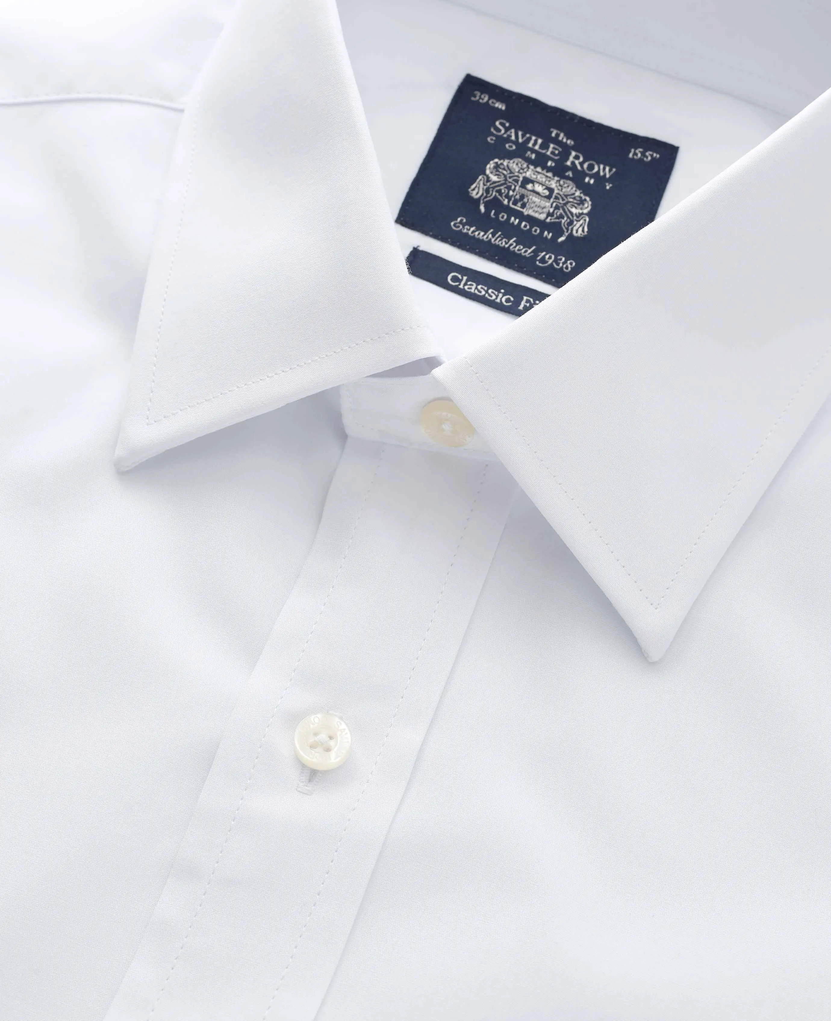 White Poplin Classic Fit Formal Shirt - Single or Double Cuff