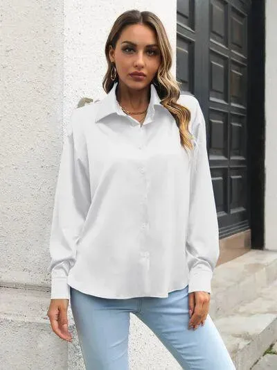 Women's Collared Shirt: Long Sleeve Comfort & Style