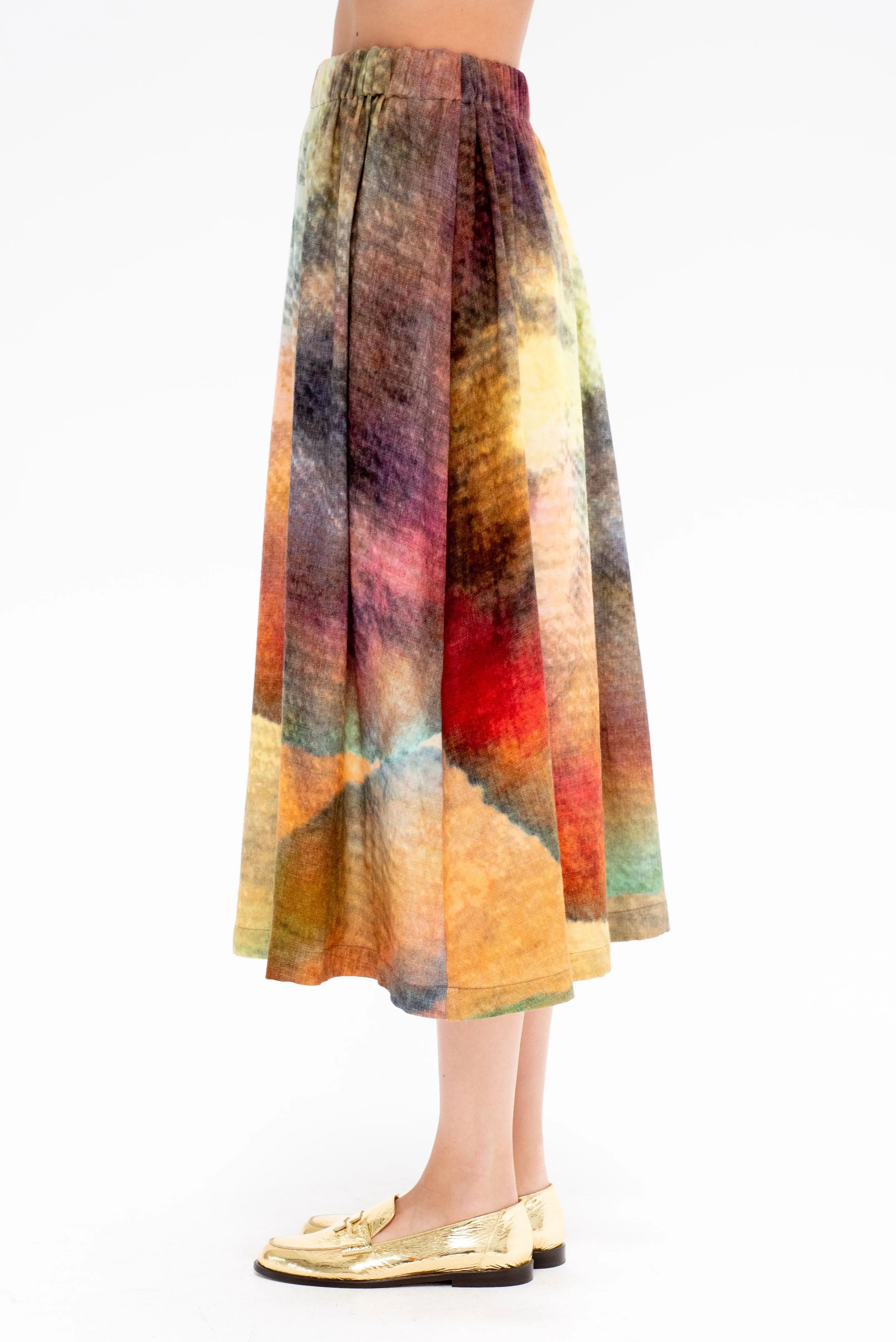 Wool Skirt, Print C