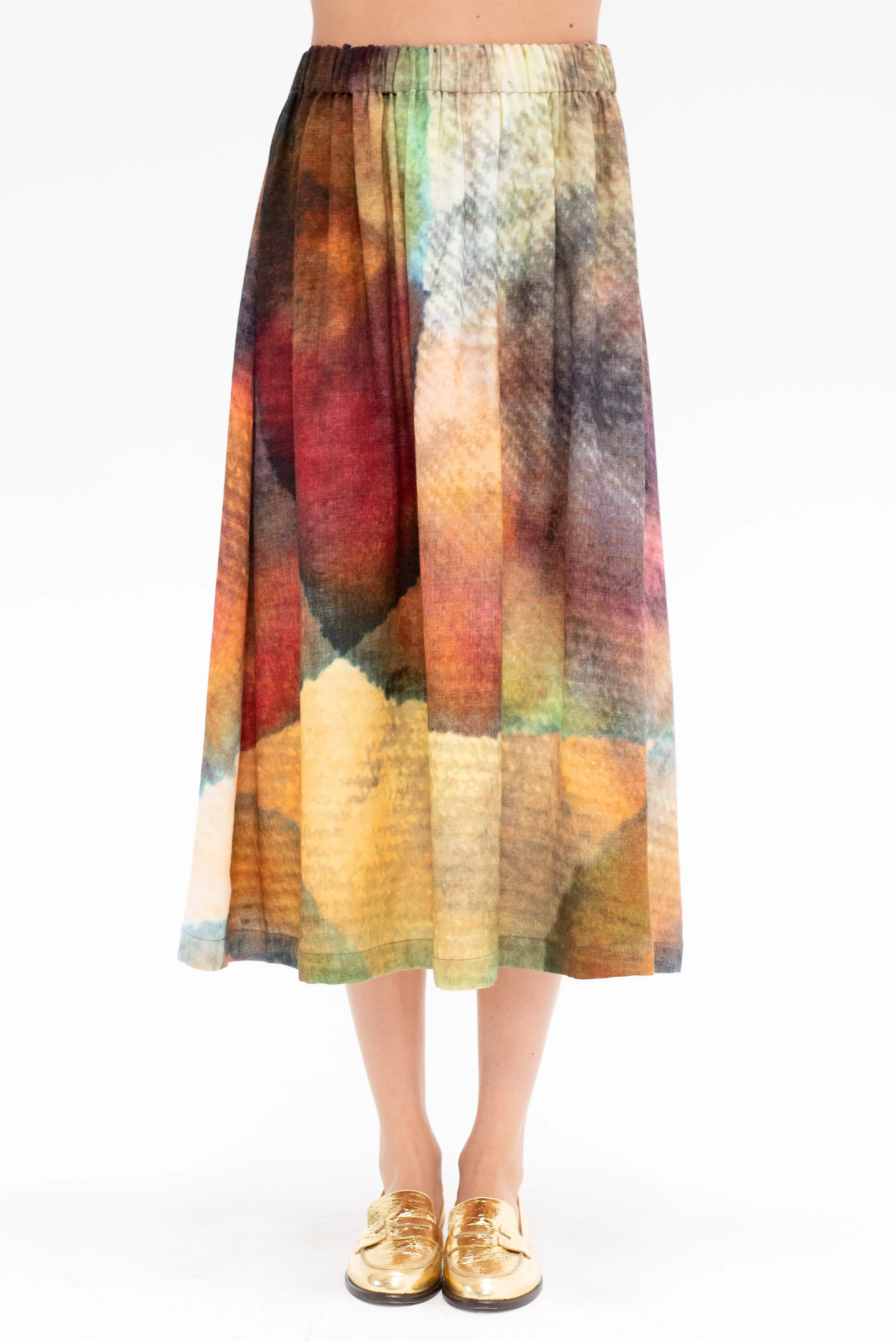 Wool Skirt, Print C