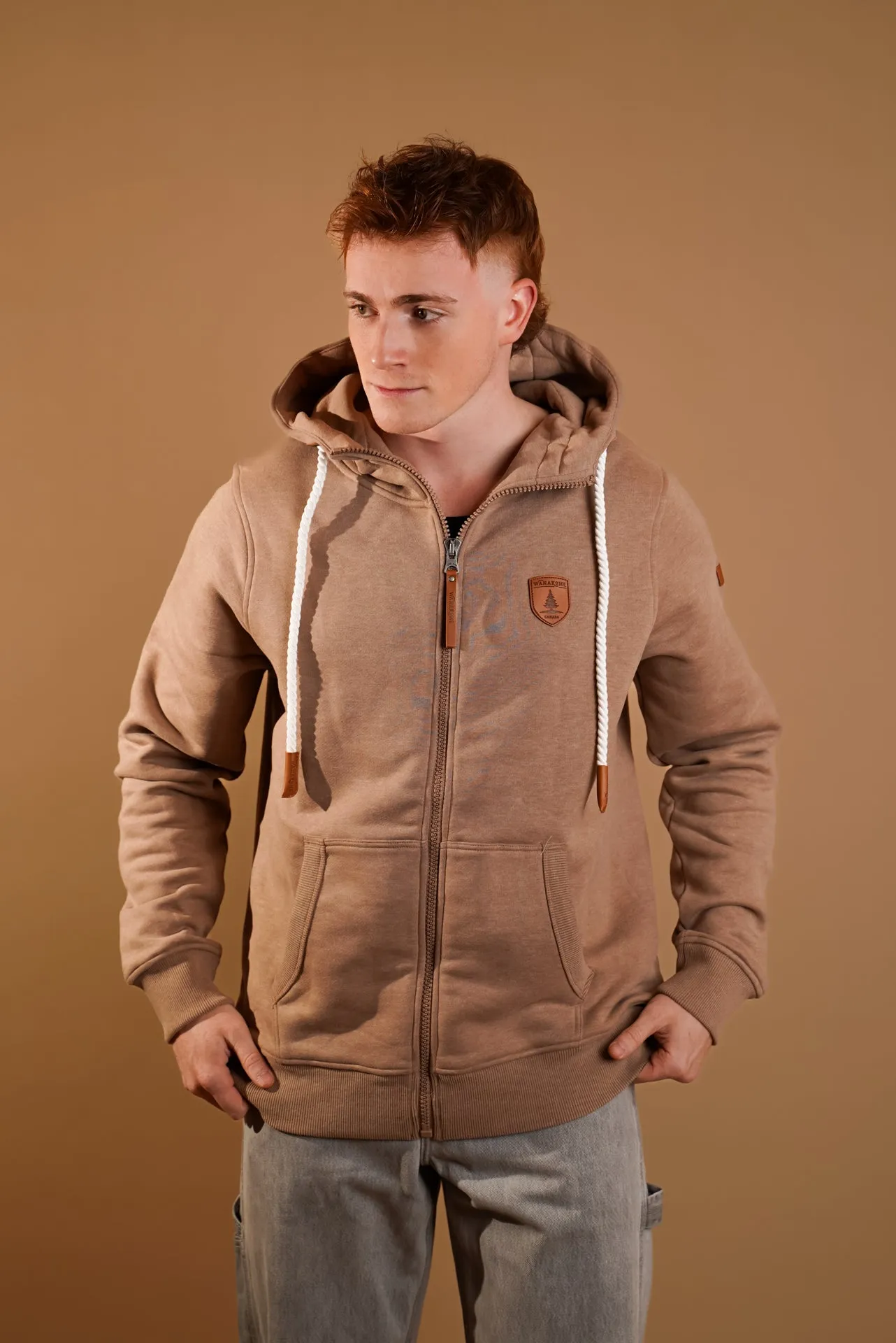 Zeus Mocha Full-Zip Hoodie